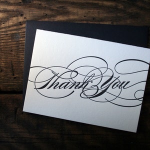 Letterpress Printed Elegant Calligraphy Thank You Card single image 1