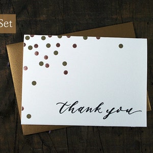 Letterpress & Foil gestempelte Konfetti Dankeskarten