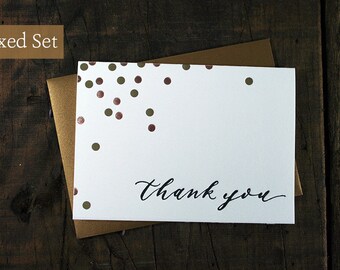 Letterpress & Foil Stamped Confetti Thank You Cards