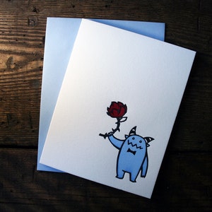 Letterpress Love Token Monster Card - enkel