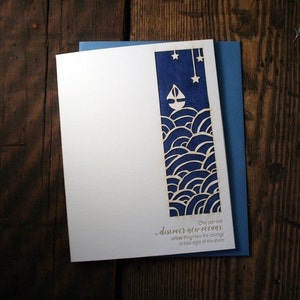 Letterpress Printed, Laser-Cut, New Oceans Card single image 1