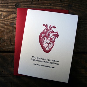 Typographie imprimés ventriculaire Contractions carte coeur - unique