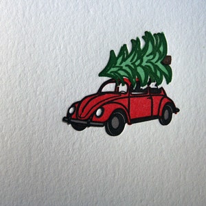 Letterpress Printed Volkswagen Bug Christmas Cards image 2