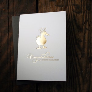 Letterpress bedruckte Goldfolie Graduation Duck Card