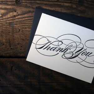 Letterpress Printed Elegant Calligraphy Thank You Card single image 3