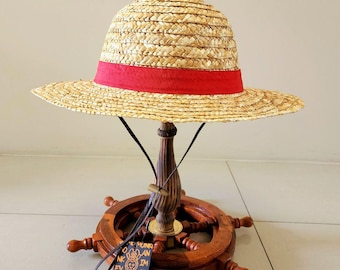 NEW Monkey Anime Large or Extra Large Straw hat - for cosplay or everyday wear - with Drawstring and wooden toggle