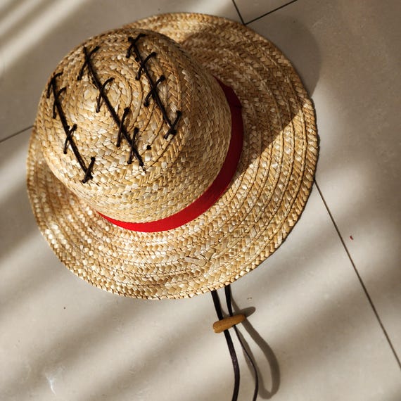 Sombrero De Paja Grande De Luffy – One Piece Cosplay Talla L (58-61 Cm), Con Cuerda De Piel Sintética Y Botón De Madera, Fabricado En Australia