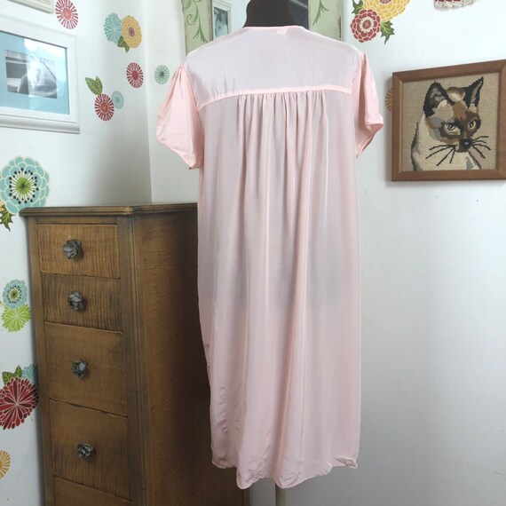Vintage Rayon Nightgown, 1940s Blush Pink Nightie… - image 8