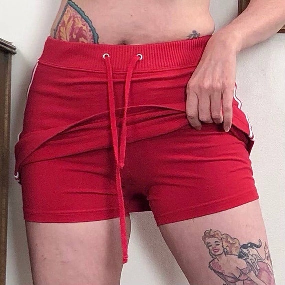 Vintage Red Athletic Stripe Skort, y2k Mini Skirt… - image 10