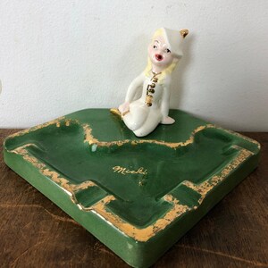 Vintage Christmas Elf Decor, Mid Century Pixie Incense Tray, Kitschy Holiday