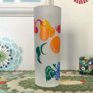 Vintage Federal Glass Fruit Tumbler, 1960s Frosted Zombie Cocktail Glass