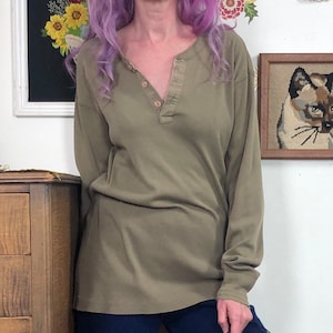 Vintage Well Worn Henley, 1980s Britches Great Outdoors Long Sleeve Tee Sz XL