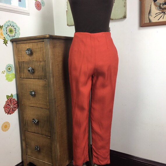 Vintage High Waisted Capri Pants, Cropped Cotton S