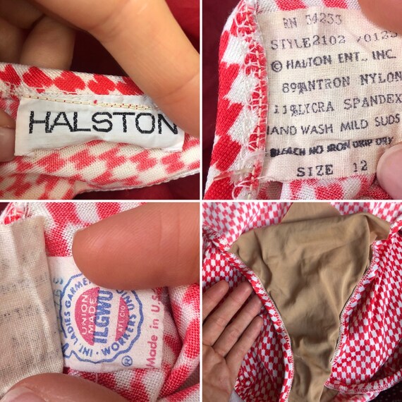Vintage Halston Swimsuit Backless Red 