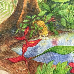 Vintage Liquid Blue Rainforest Preserve Paradise T-Shirt, 1990s Tie Dye Tee XL immagine 19