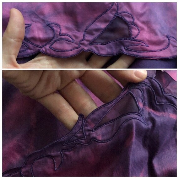 Vintage Full Slip, Hand Dyed Lingerie Sz L, Pink … - image 9