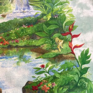 Vintage Liquid Blue Rainforest Preserve Paradise T-Shirt, 1990s Tie Dye Tee XL immagine 18