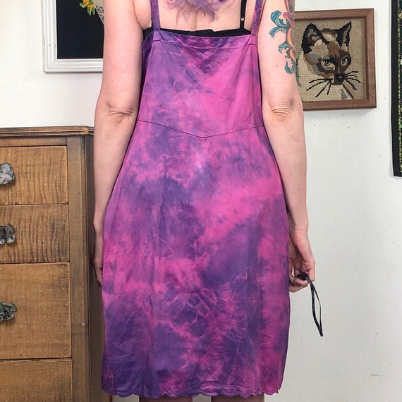 Vintage Full Slip, Hand Dyed Lingerie Sz L, Pink … - image 7