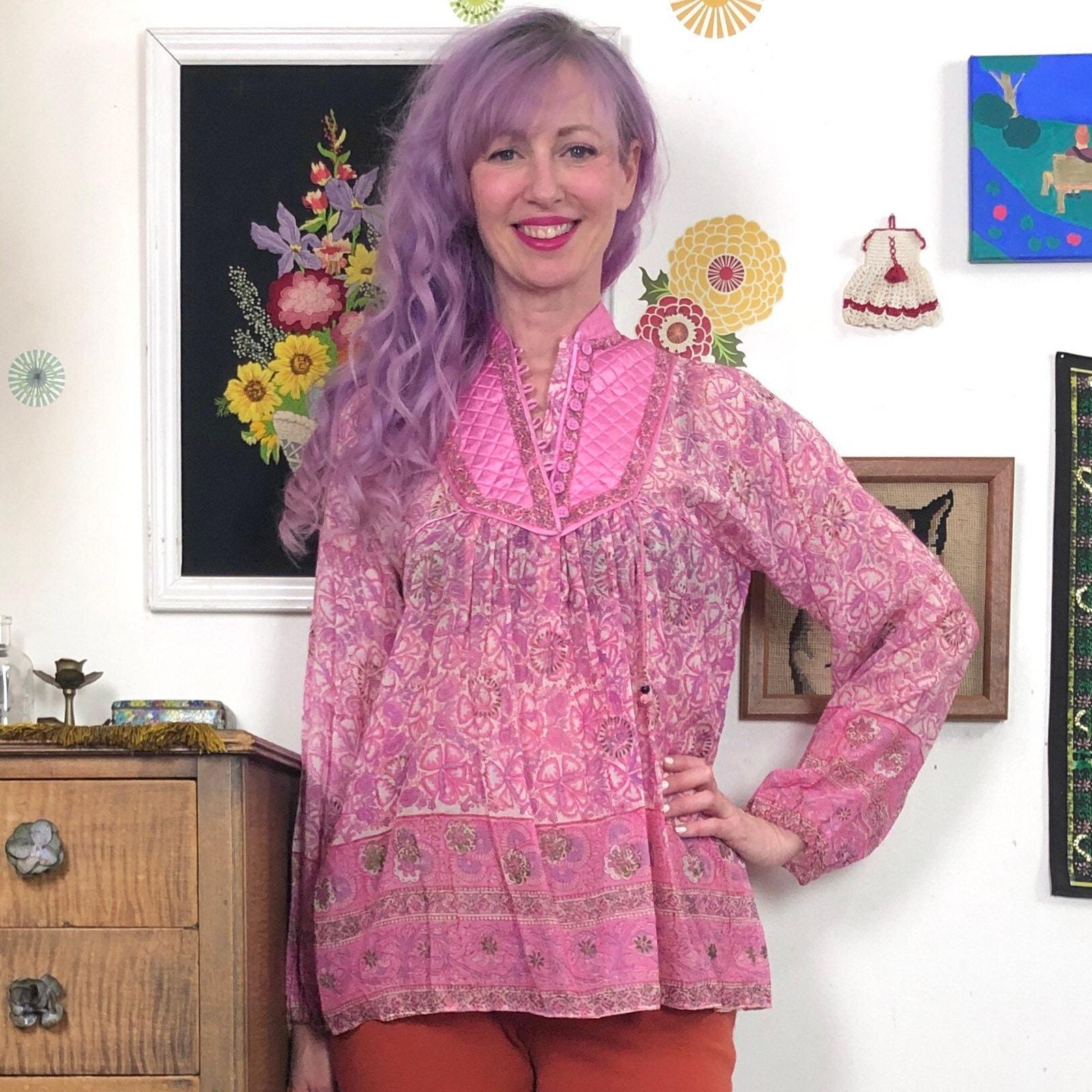 70s Gauze Cotton Top - Etsy