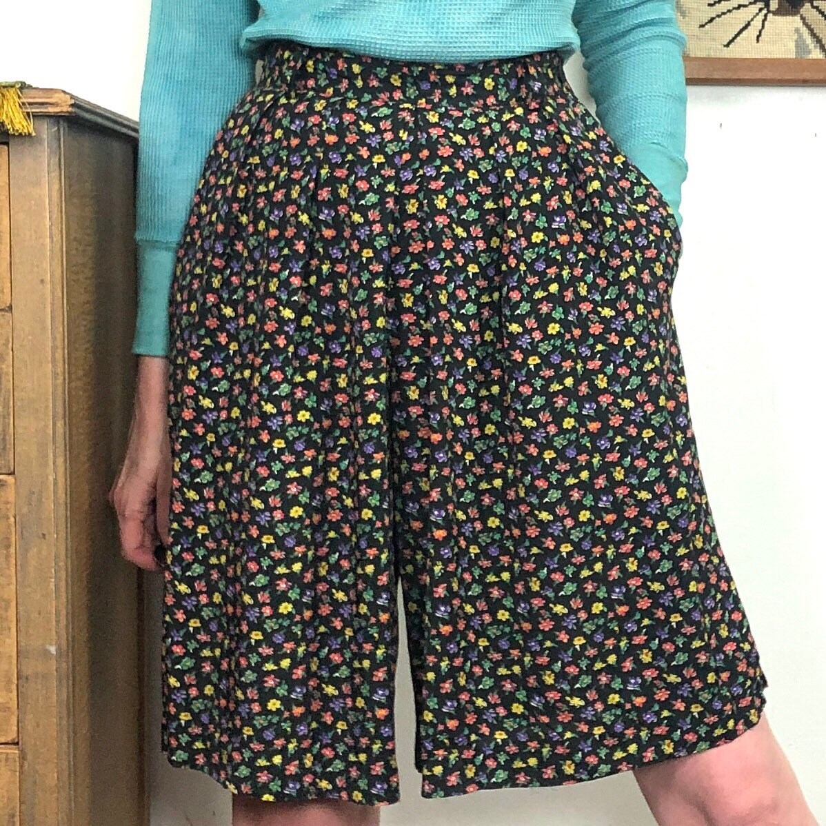 flowy flower shorts