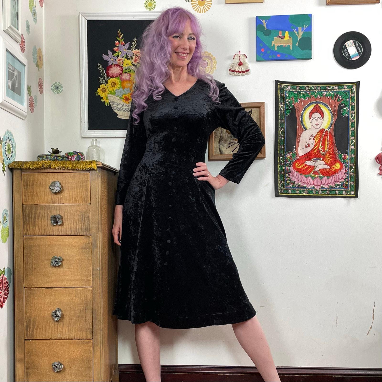 white christmas dresses Velvet Long Sleeve Corset Mini Dress in Jet Black