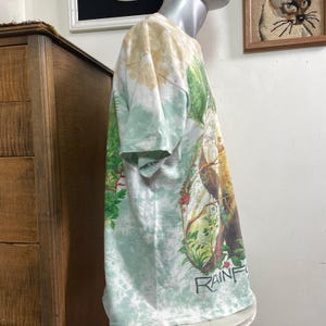 Vintage Liquid Blue Rainforest Preserve Paradise T-Shirt, 1990s Tie Dye Tee XL immagine 2