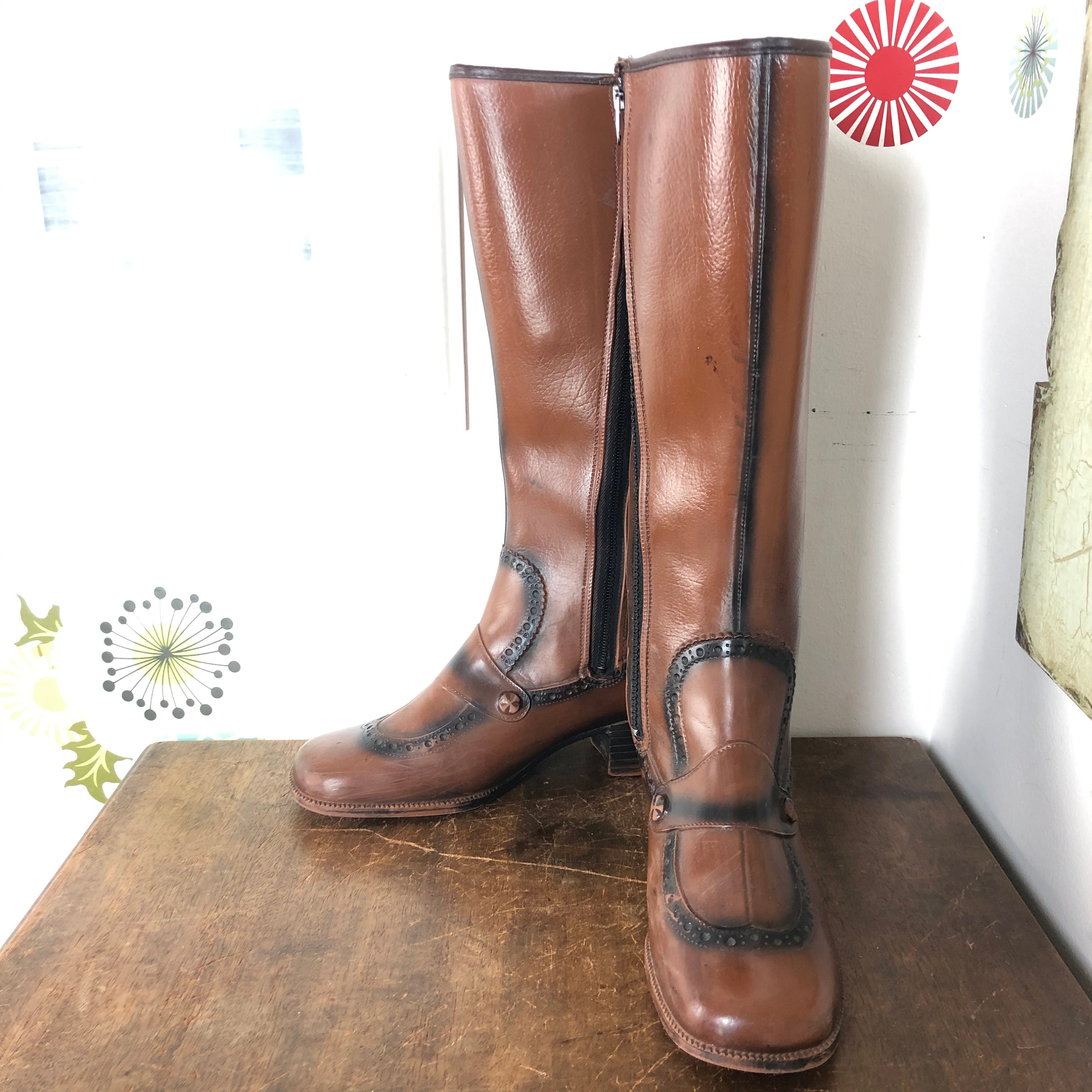 Vintage Rubber Boots 1960s Molded Rubber Boots with Tromp Etsy