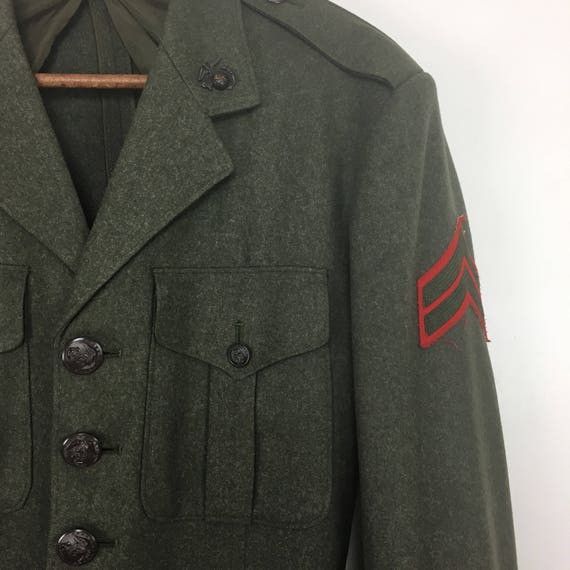 Vintage Military Jacket, USMC Service Dress Jacket, C… Gem
