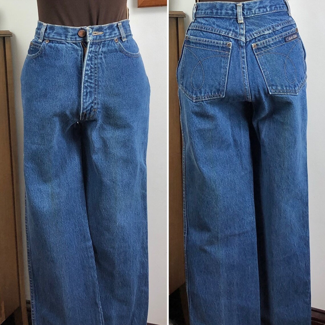 1980s Calvin Klein Designer Jeans Dark Wash Straight Leg High | Etsy