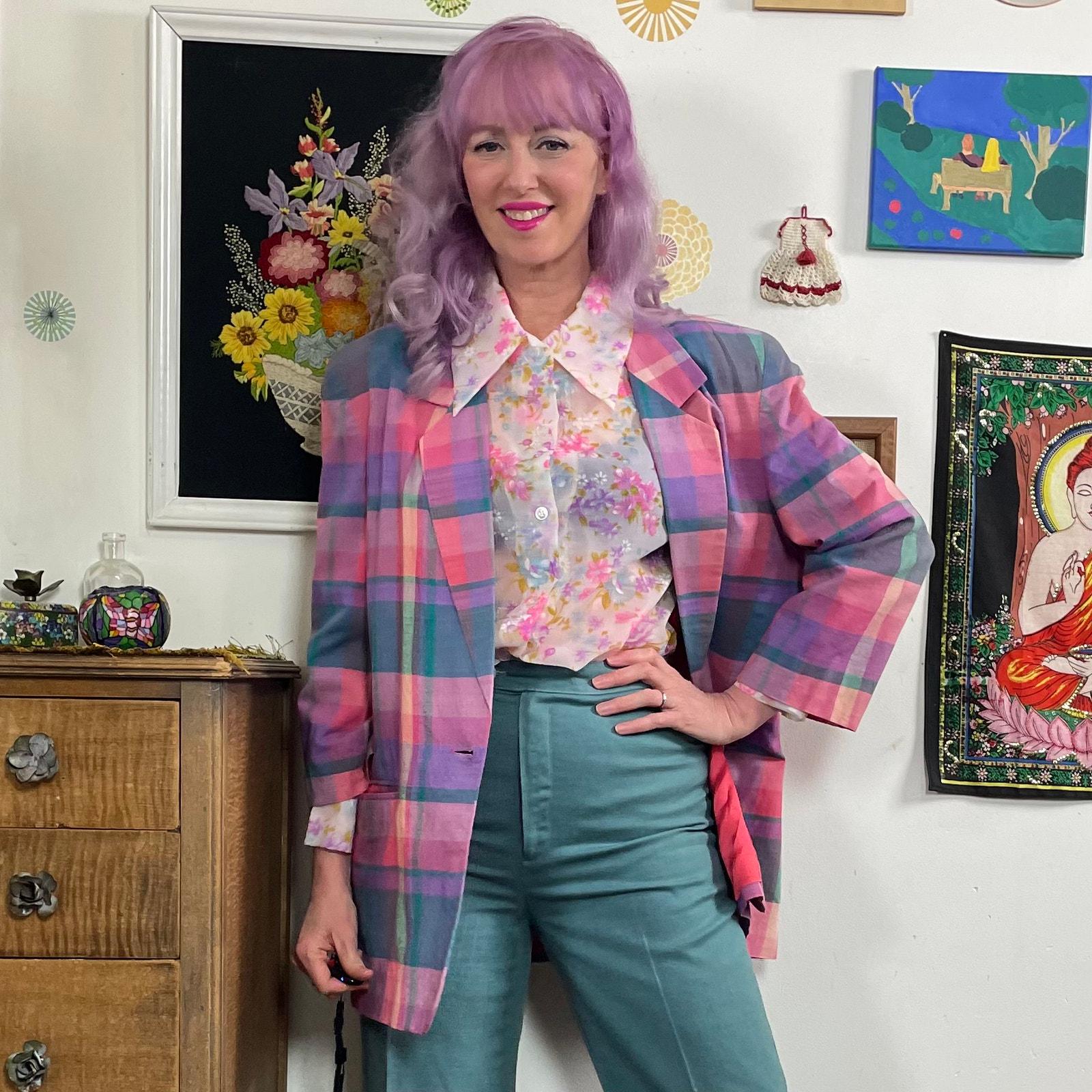 80s Plaid Jacket - Etsy