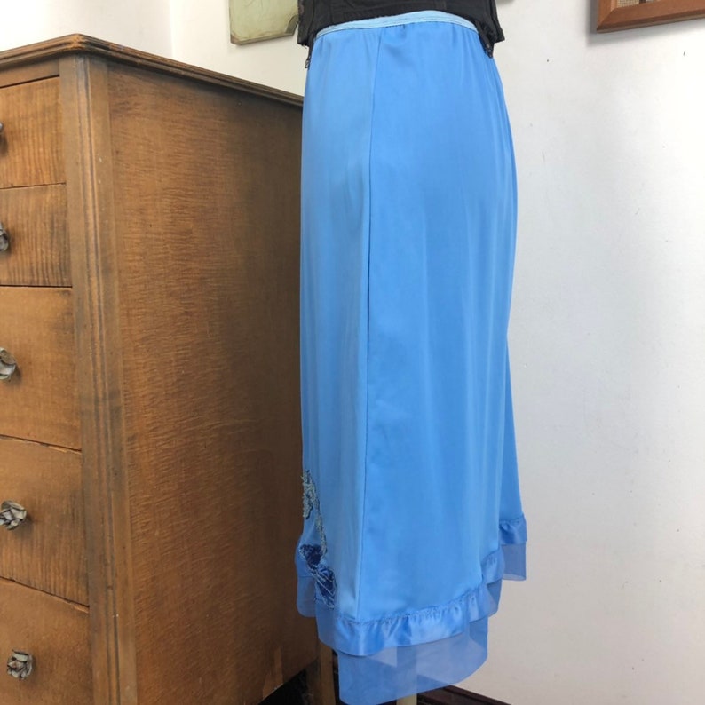 Vintage Nylon Half Slip Hand Dyed Lingerie Sky Blue Slip Etsy