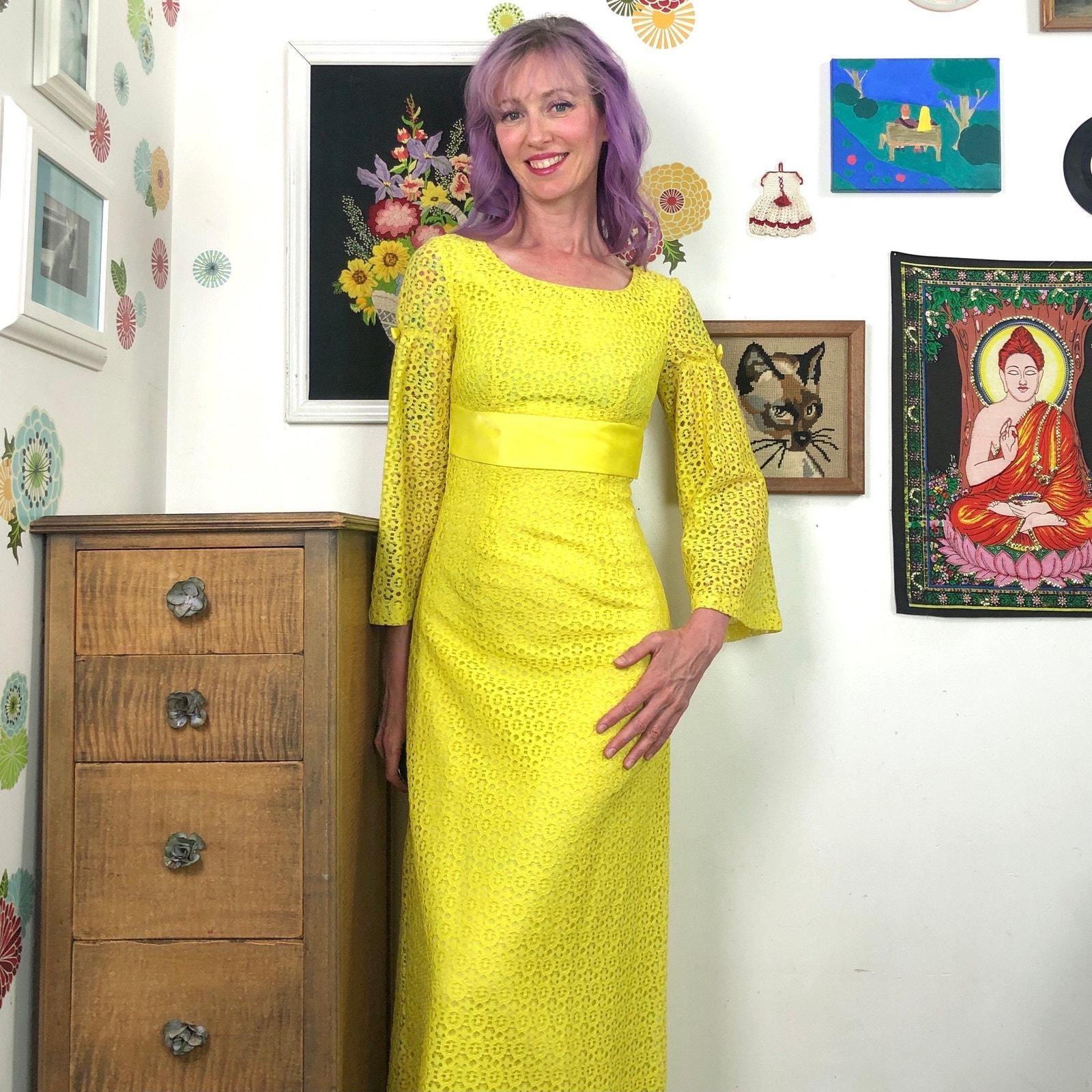 Empire Waist Yellow Dress Bridesmaid - Etsy