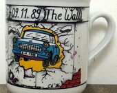 Vintage Souvenir Mug, 1989 Berlin Wall Mug by Rosler, Iron Curtain Falls