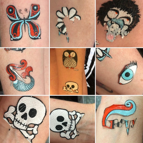 Vintage Temporary Tattoos 1970s Transfer Tattoos in Groovy - Etsy