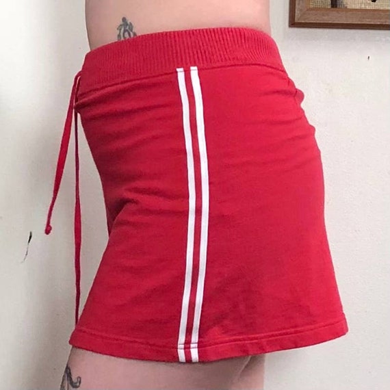 Vintage Red Athletic Stripe Skort, y2k Mini Skirt… - image 8