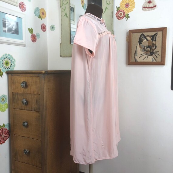 Vintage Rayon Nightgown, 1940s Blush Pink Nightie… - image 7