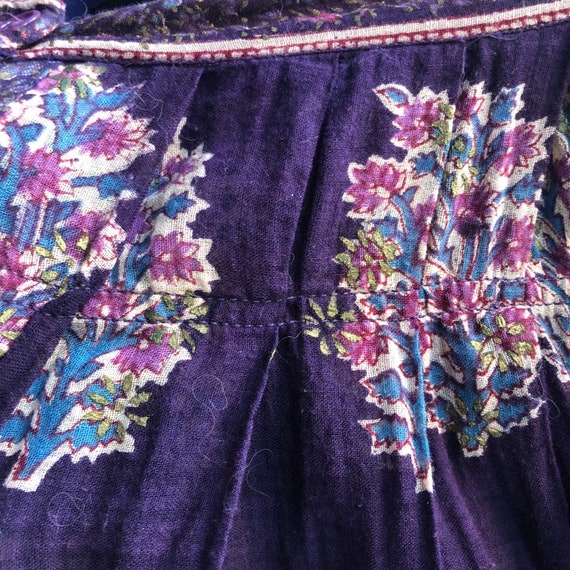 Vintage Purple Cotton Gauze Skirt, 1970s Indian C… - image 10