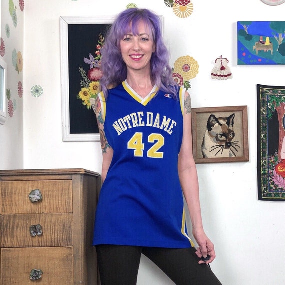 Vintage Lady Champion Basketball Jersey, Notre Da… - image 1