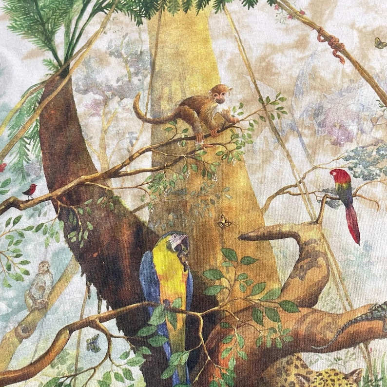 Vintage Liquid Blue Rainforest Preserve Paradise T-Shirt, 1990s Tie Dye Tee XL immagine 14