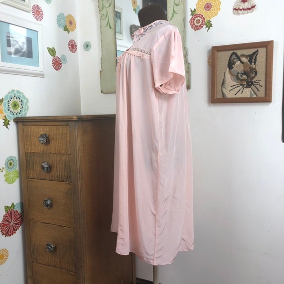 Vintage Rayon Nightgown, 1940s Blush Pink Nightie… - image 9