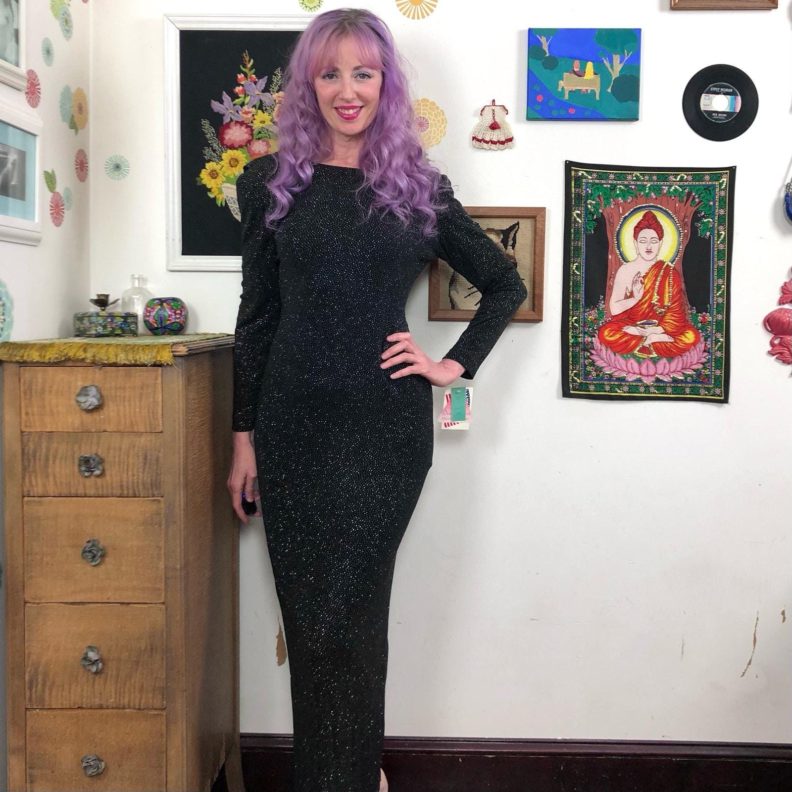 Glitter Slinky Dress - Etsy