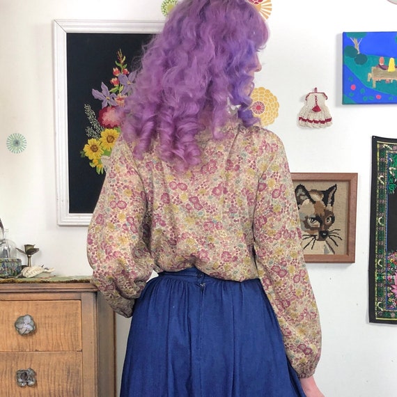 Vintage Prairie Blouse, 1970s Bohemian Style Mute… - image 3