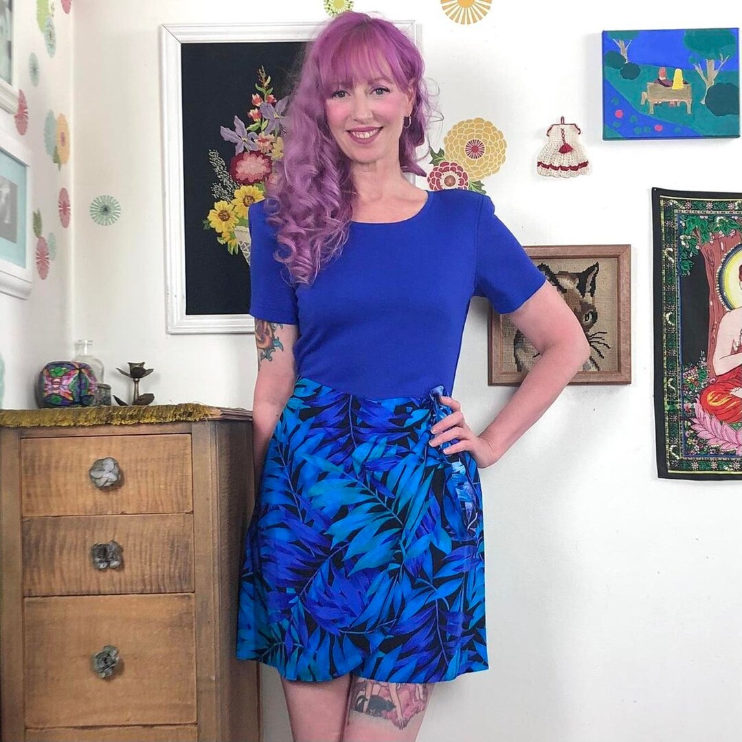 Combishort vintage à imprimé hawaïen, une pièce bleu des années