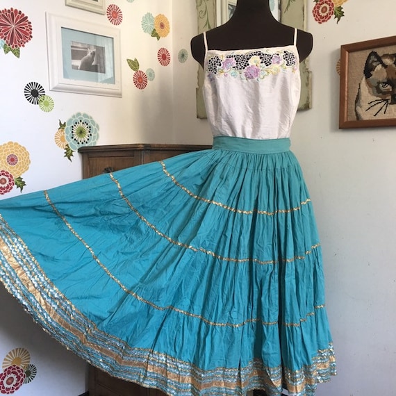 Vintage Patio Skirt by Alpha of Tucson, Turquoise
