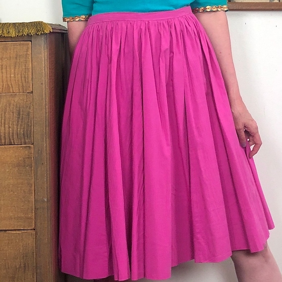 Vintage Handmade Circle Skirt, 1980s Pink Rockabi… - image 5