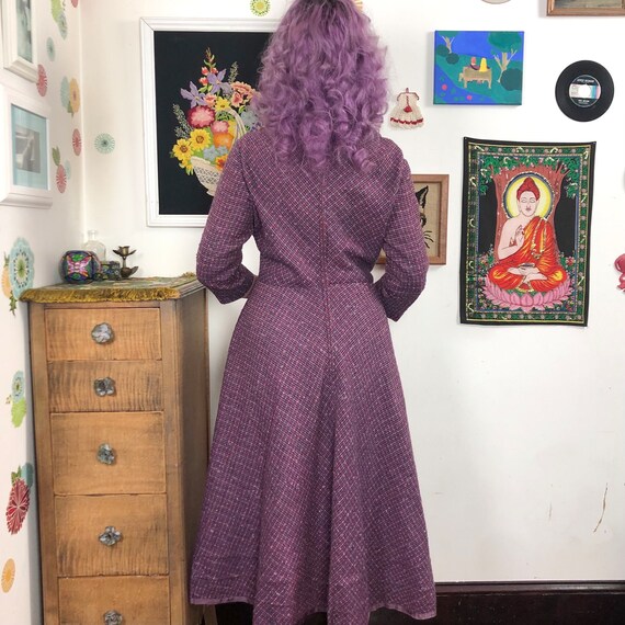 Vintage Purple Tweed Day Dress, 1960s David Cryst… - image 3