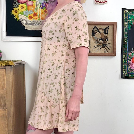 Vintage Pink Floral Romper, 1990s Cottagecore Ray… - image 8