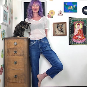 Vintage Mid Rise Lee Jeans, 1980s Boyfriend Jeans Straight Leg Mild Distressing Vintage Western Style Denim