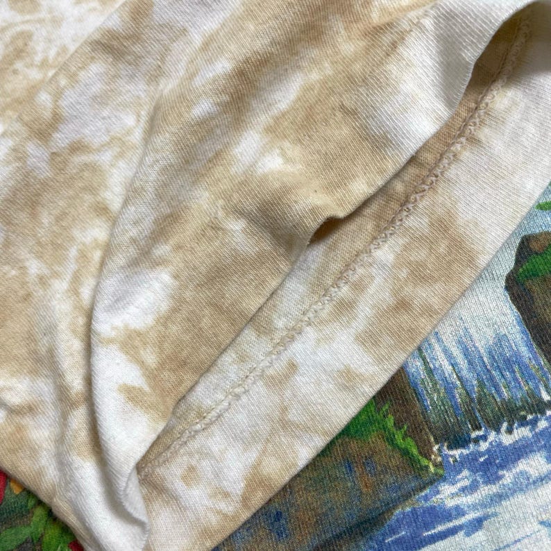 Vintage Liquid Blue Rainforest Preserve Paradise T-Shirt, 1990s Tie Dye Tee XL immagine 20