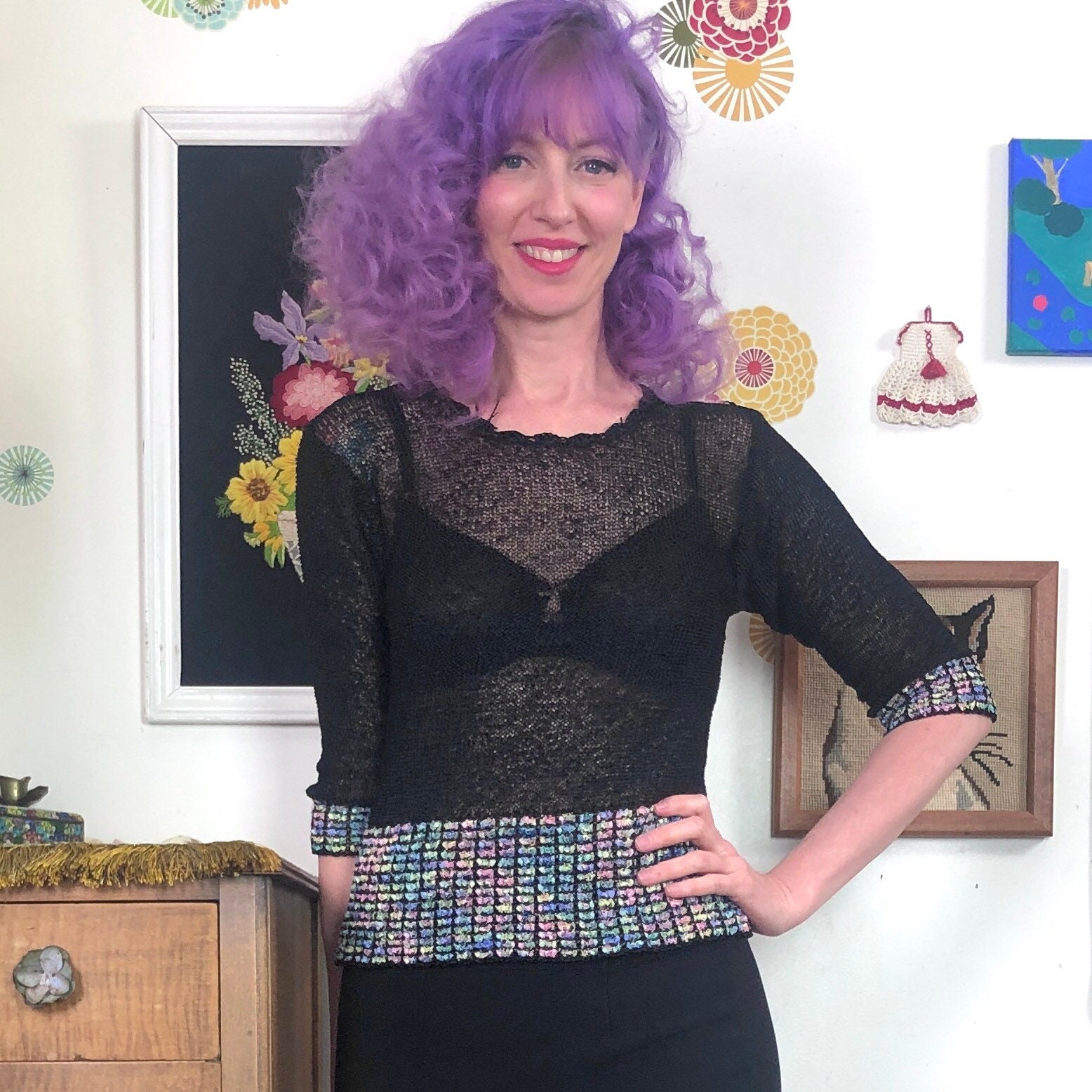 Ribbon Knit Top - Etsy